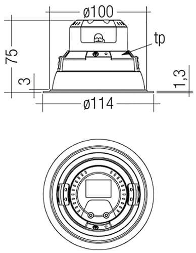 DLA-G1-100mm-1000lm-R-SH-SNC